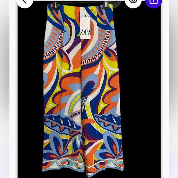 ZARA CO-ORD PUCCI MULTI PRINT HIGH RISE TROUSERS - Picture 4 of 12